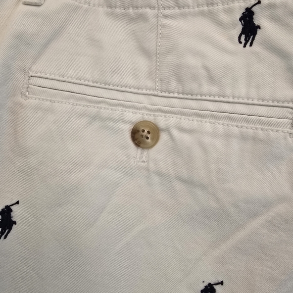 Ralph Lauren White Embroidered Polo Cotton Shorts - Picture 5 of 6